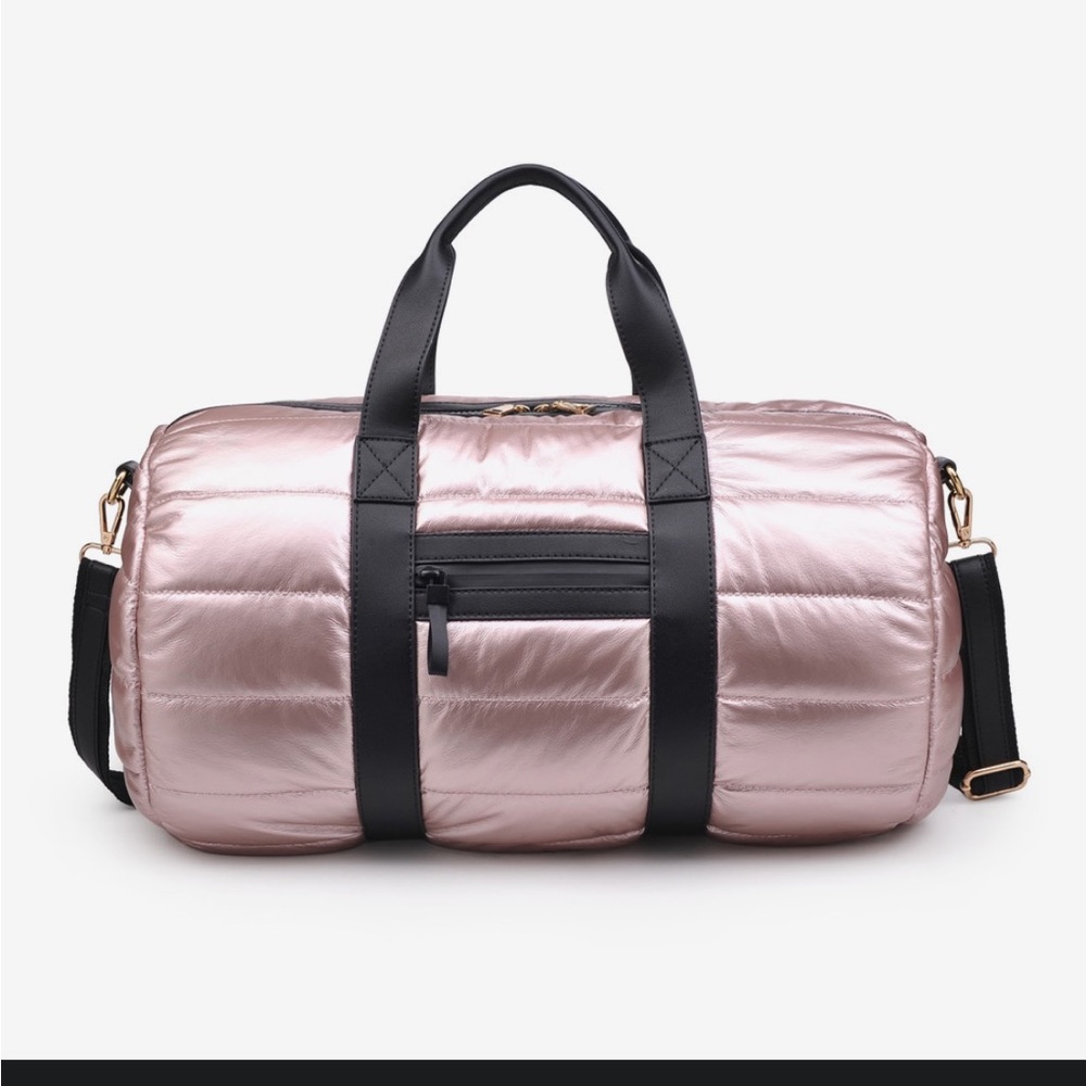 New with Tags Puffer Weekender Bag in Rare Rose Gold-NWT